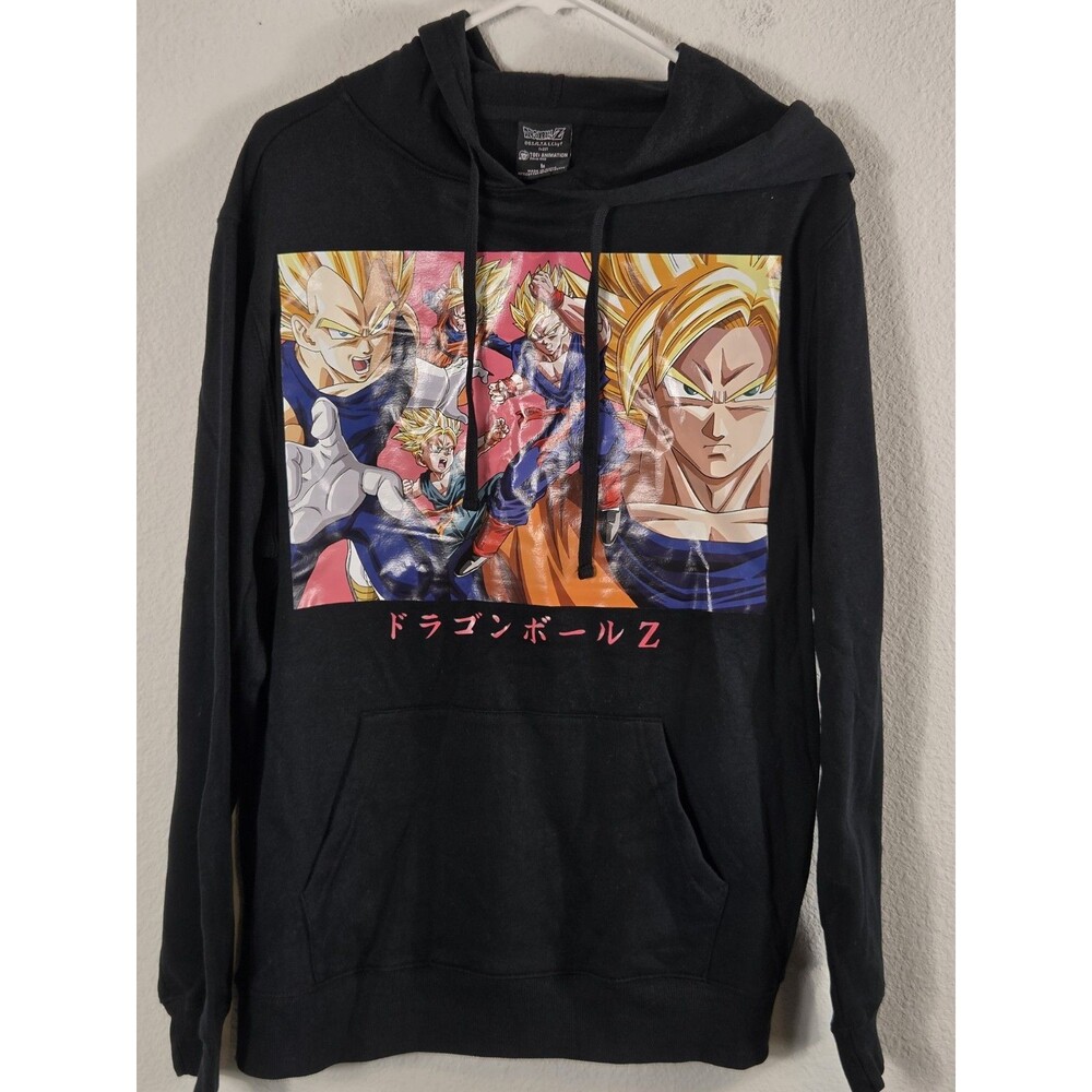 Dragon Ball Z Hoodie “Heroes” Size Medium Black Pullover Hoodie